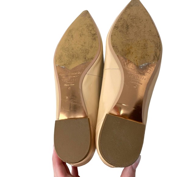 Ted Baker London Izlar Nude Patent Leather Pointed Toe Flats Size 40 US 9.5 - Picture 9 of 10
